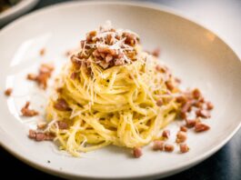 pasta on white ceramic plate