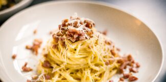 pasta on white ceramic plate