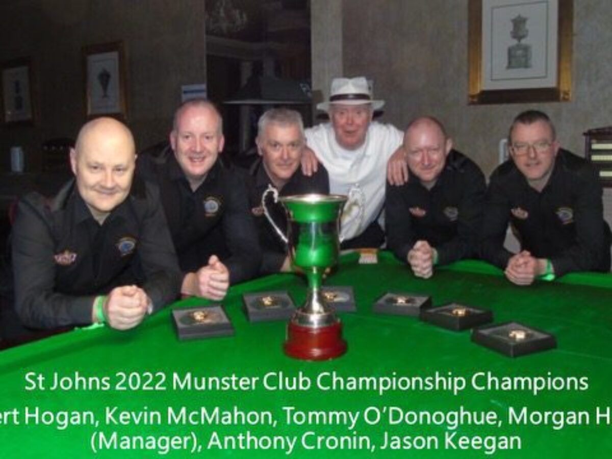 St Johns Mulgrave Street Snooker Club are Munster Snooker Champions