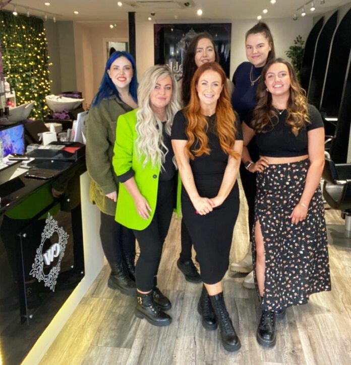 Neisha Ahern with her team at the Catwalk Hair Consultancy salon,