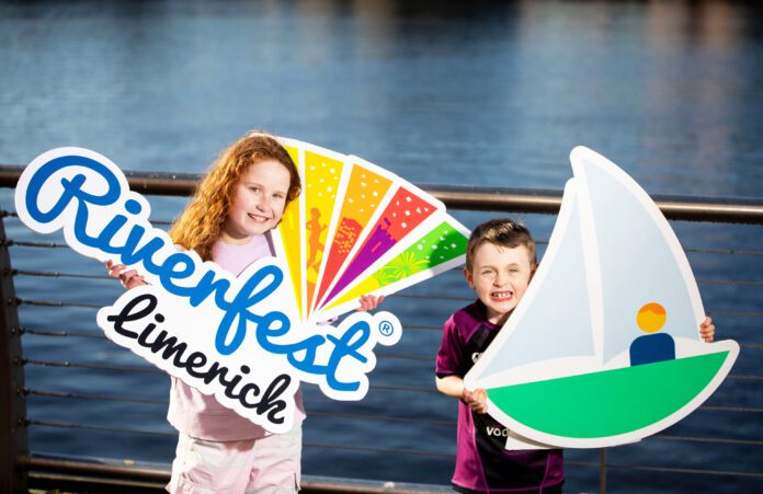Isabel Tierney and Noah Ryan at the launch of Limerick Riverfest
