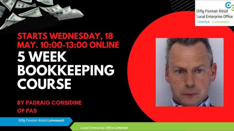 PAUL Partnership and Limerick LEO to host Bookkeeping course for Small Business Start-Ups