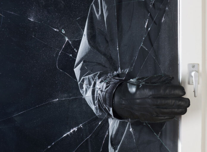 Burglar broken window