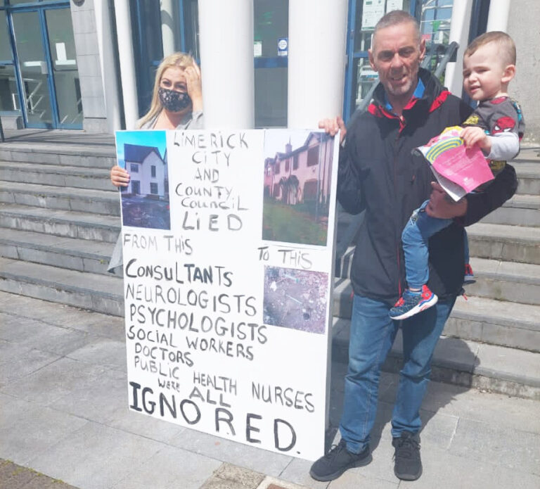 Mother of disabled child stages protest at Limerick council offices