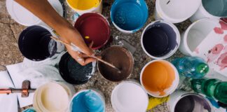 assorted-color paints