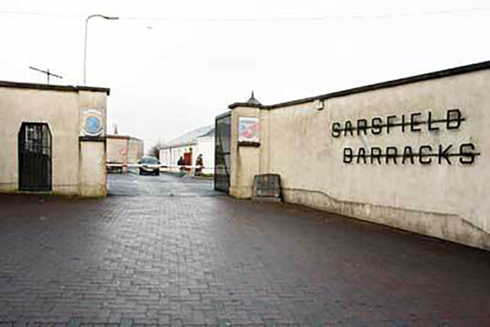 The entrance to Sarsfield Baccacks on Lord Edward Street.