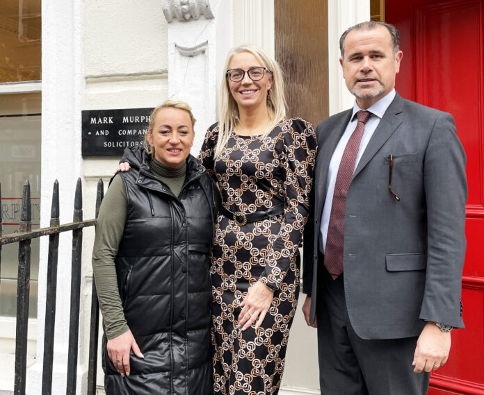 Tracey Tully with solicitors Sinead Nolan and Mark Murphy.
