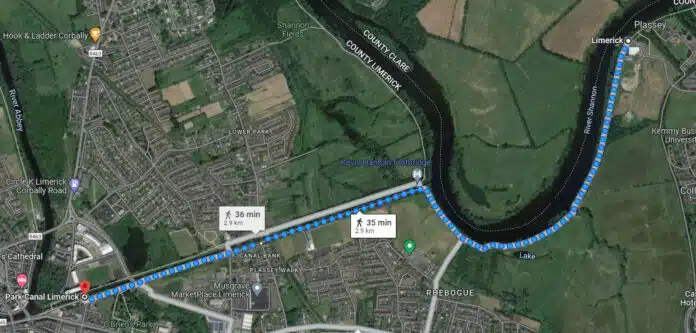 The Limerick Canal Bank walkway.
