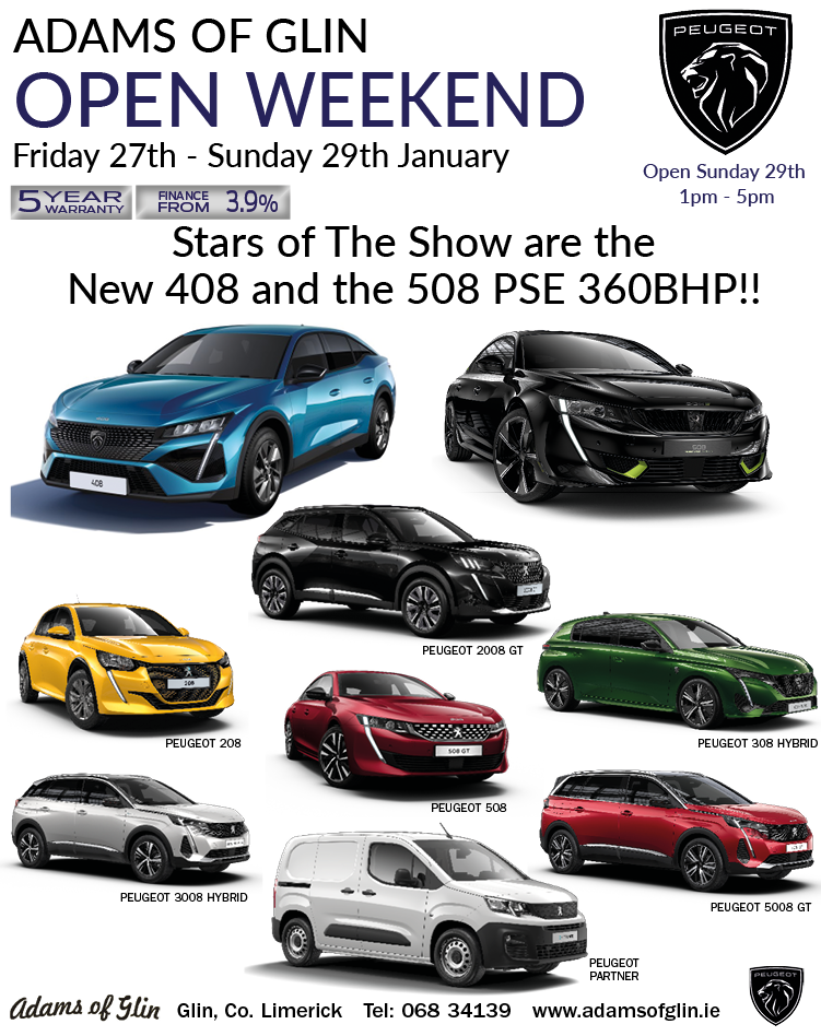 Peugeot’s three day Open Weekend at Adams of Glin introduces 2023 models