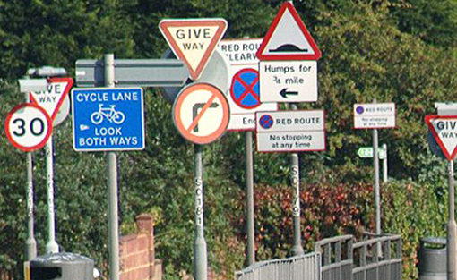 Road signs clutter