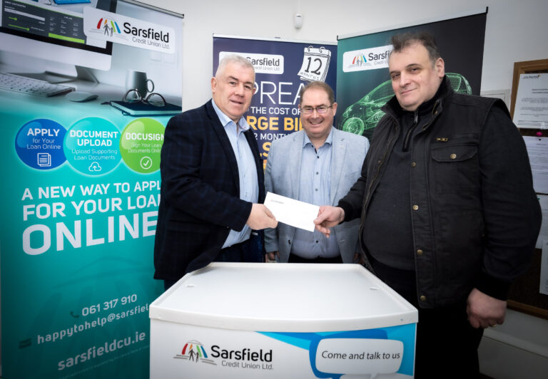 Photo: Winning big with Sarsfield Credit Union