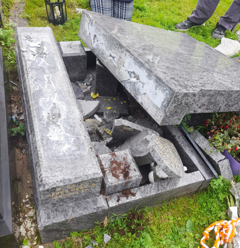 Family heartbroken by “evil” desecration of grave