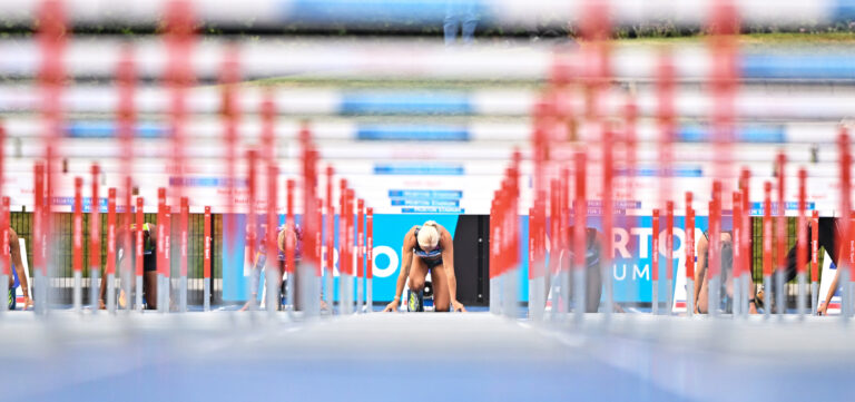 Lavin on starting blocks in Budapest