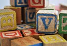 assorted-color alphabet cube toy lot