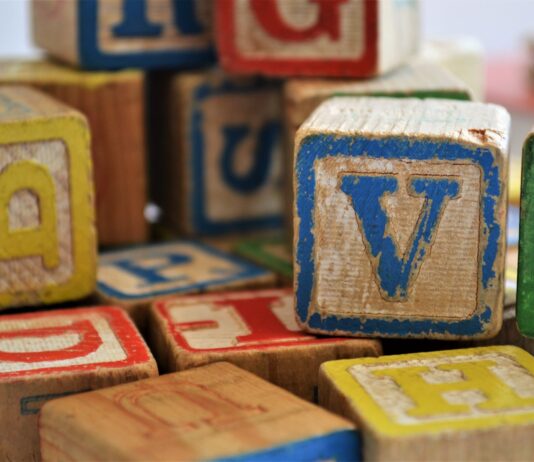 assorted-color alphabet cube toy lot