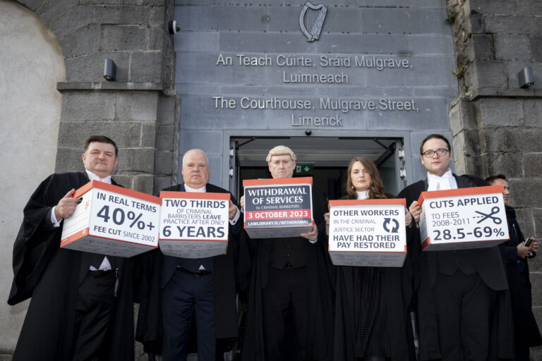 Barristers strike in Limerick: ‘Everybody else in the courtroom, bar us, has had their pay restored’