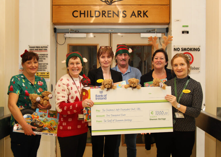 Shannon Heritage staff make donation to UHL paediatric unit