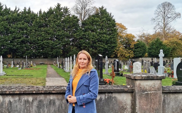 Cllr Elena Secas at Kilmurry burial ground.