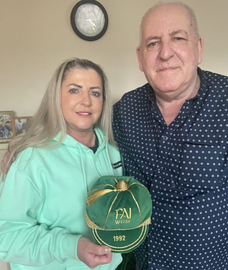 Former Irish soccer captain’s three decades late parcel caps it all