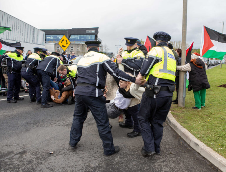 Protesters bring traffic to a standstill at Shannon Airport
