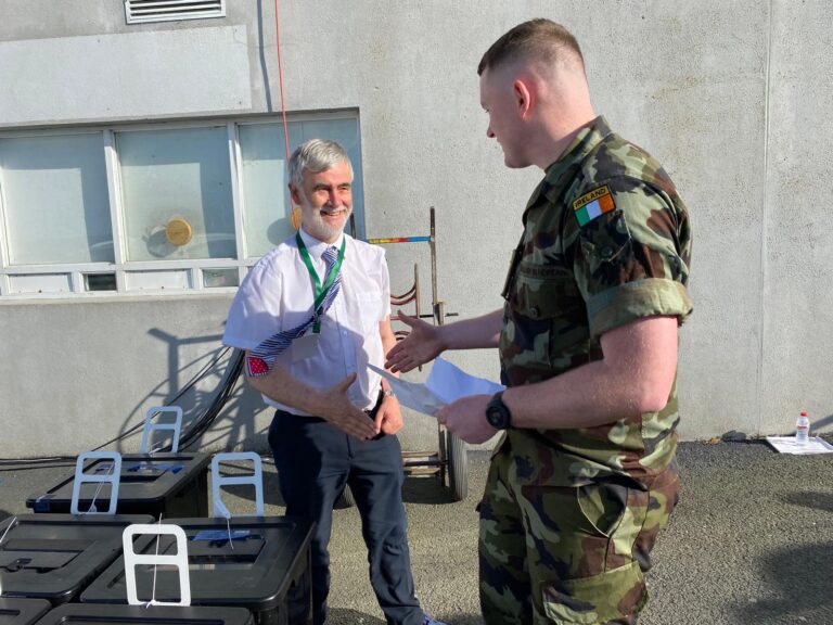 Army give a hand at Limerick count centre as EU ballots depart to Cork