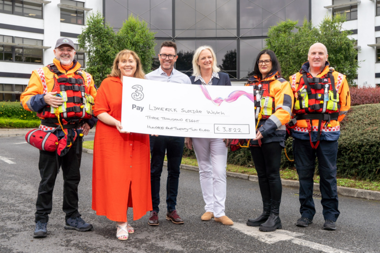 Three Ireland make donation to Limerick suicide charity