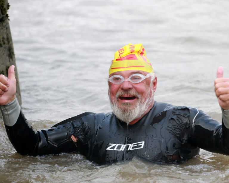 Fastest and oldest man to swim Shannon welcomed in Limerick
