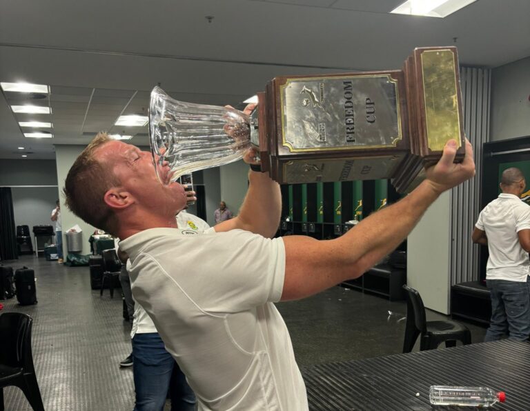 Flannery celebrates in South Africa