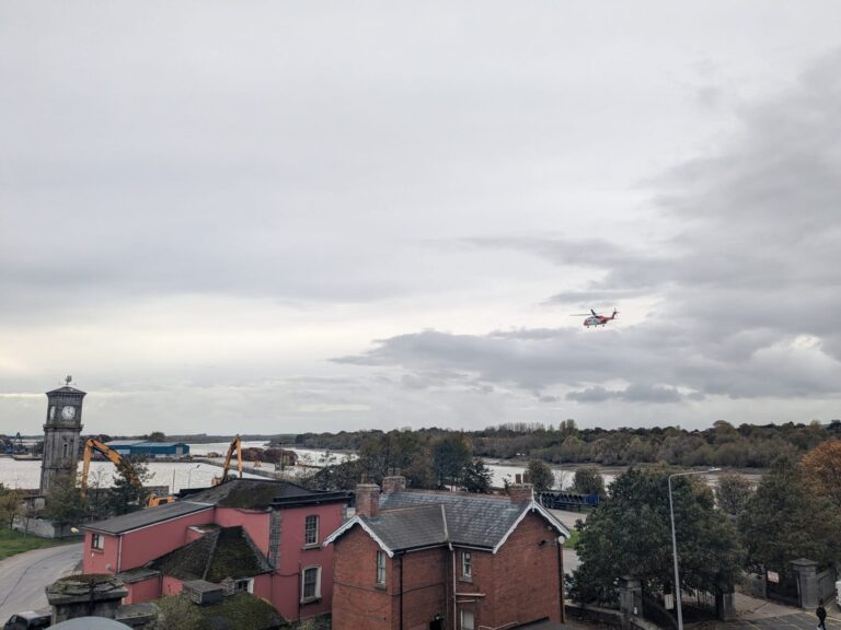 Emergency services undergoing rescue operation on River Shannon