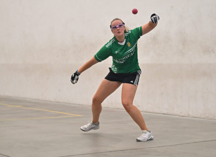Martina McMahon handball action
