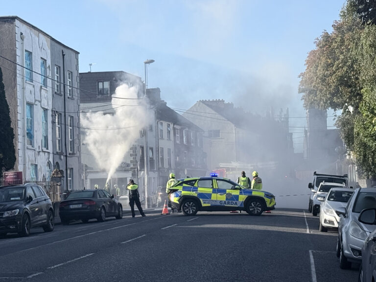 Fire services and Gardaí responding to street light fire on Henry Street