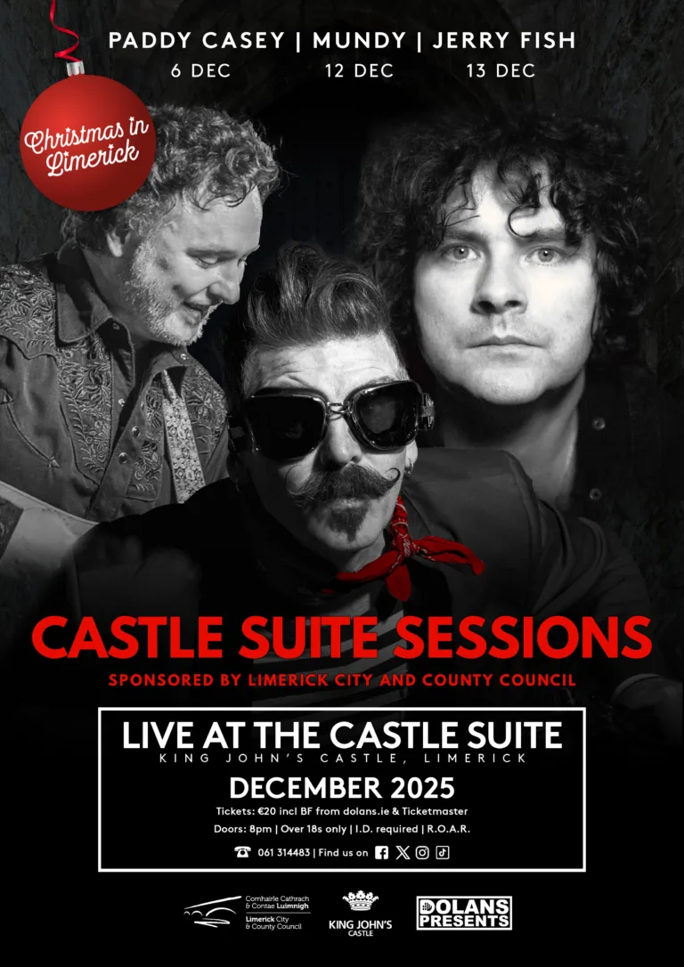 Castle Suite Sessions welcomes Paddy Casey, Mundy and Jerry Fish for a series of gigs at King John’s Castle